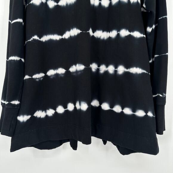 Bass Tie Dye Open Front Cardigan Draped Pocket Sweater Sweatshirt Boho - Picture 8 of 10